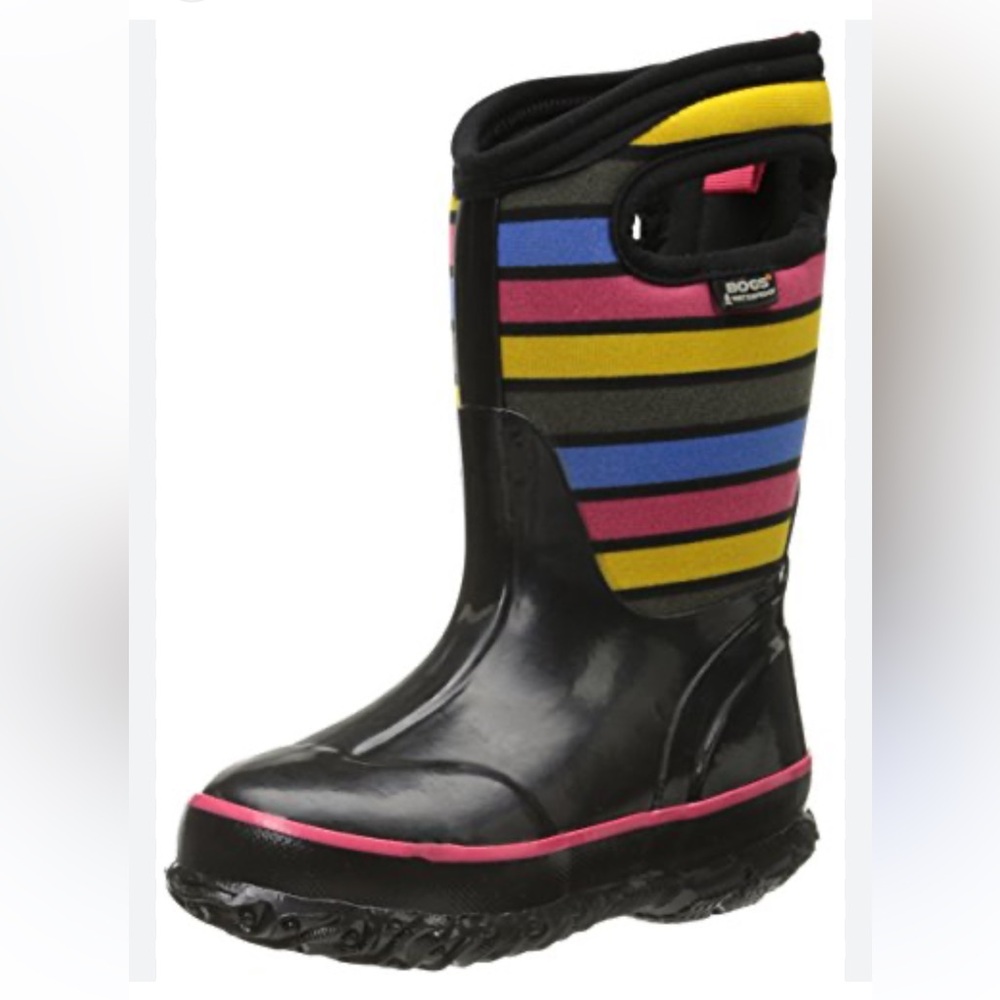 Bogs classic stripes kids winter boots size 6 Youth